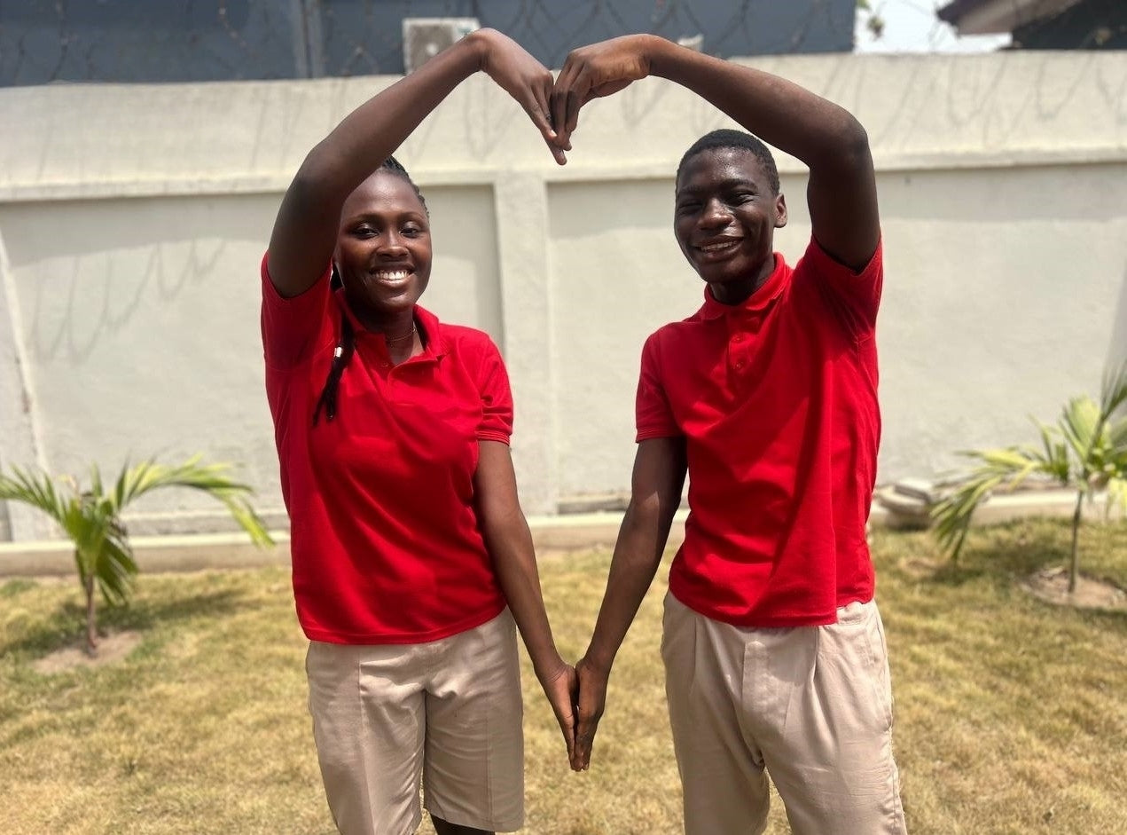 Future of Africa Children Making a Heart with Their Arms